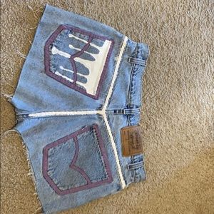 Vintage painted Levi jean shorts!